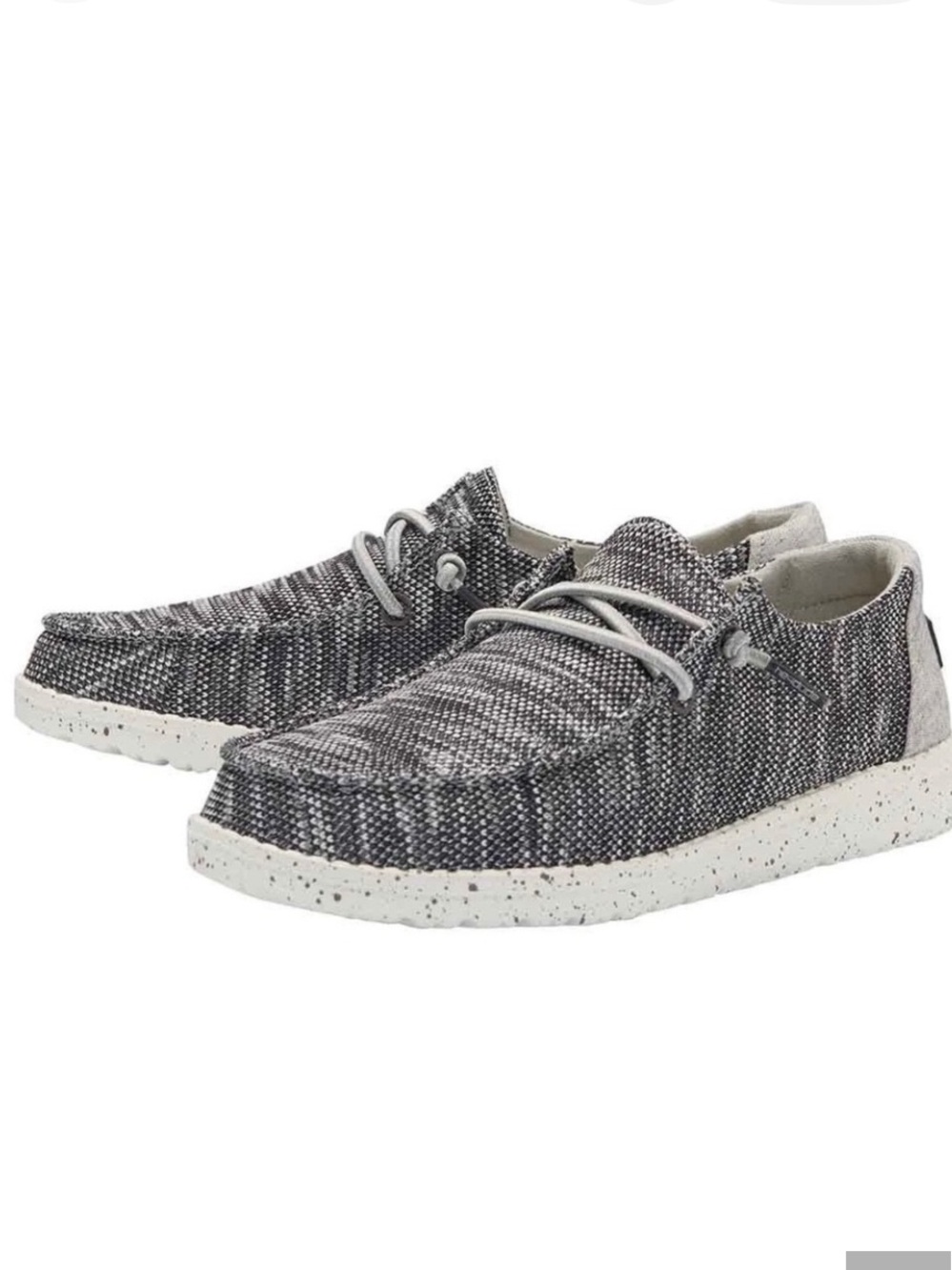Hey Dude Wendy Sox  Knit Slip-Ons in Gray and White Speckle